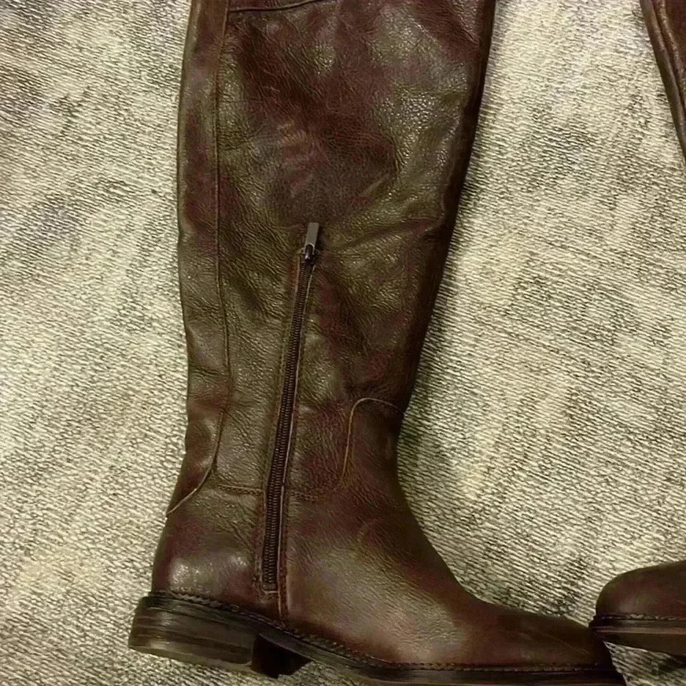 Franco Sarto Haleen Wide Calf Over the Knee Leather Boots SZ 7